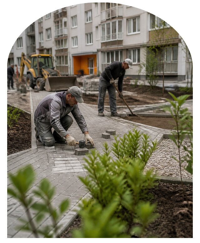 Благоустройство двора многоквартирного дома в Кызыле